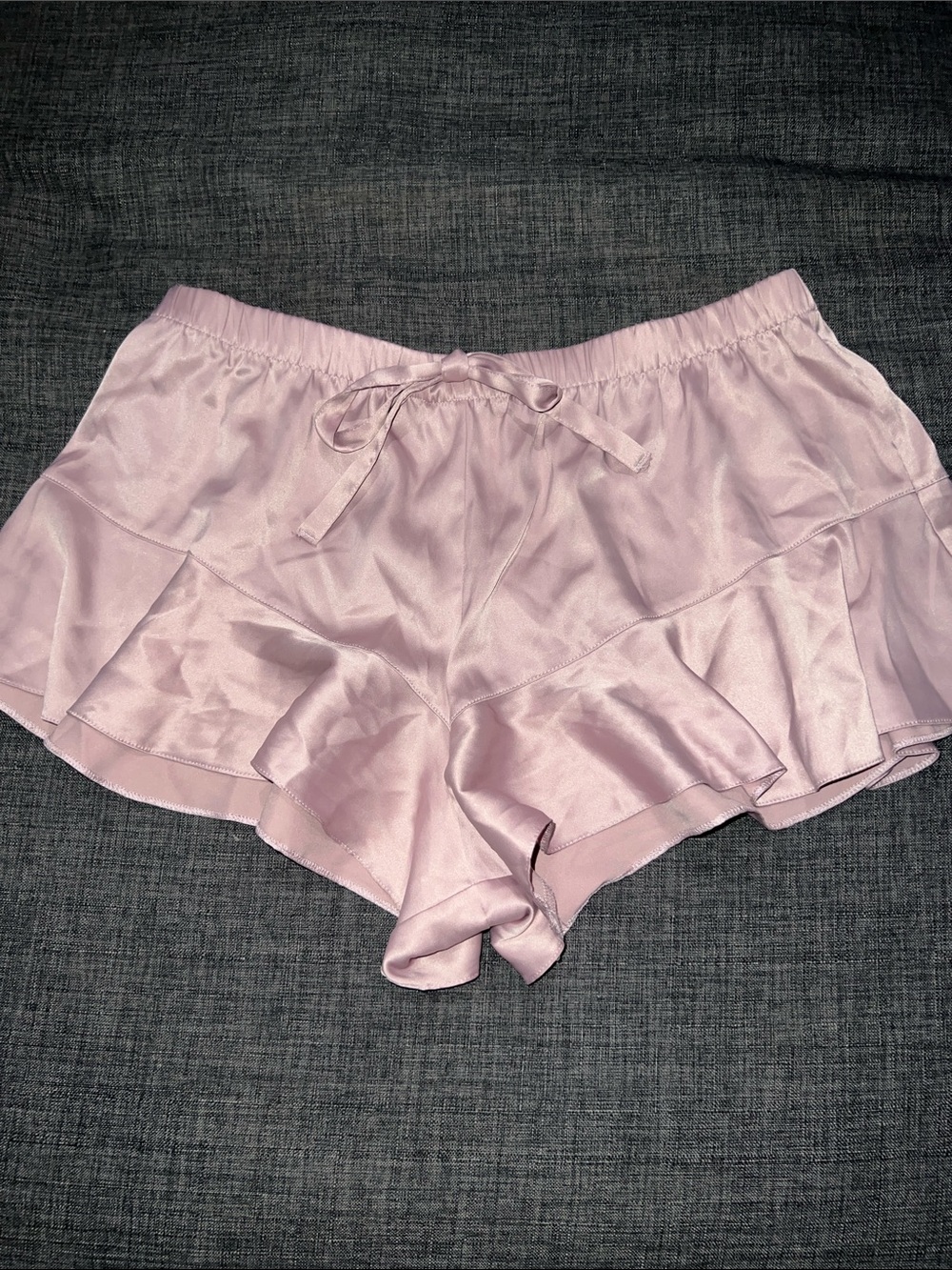 Victoria's Secret Light Purple Satin Ruffle Lounge Shorts